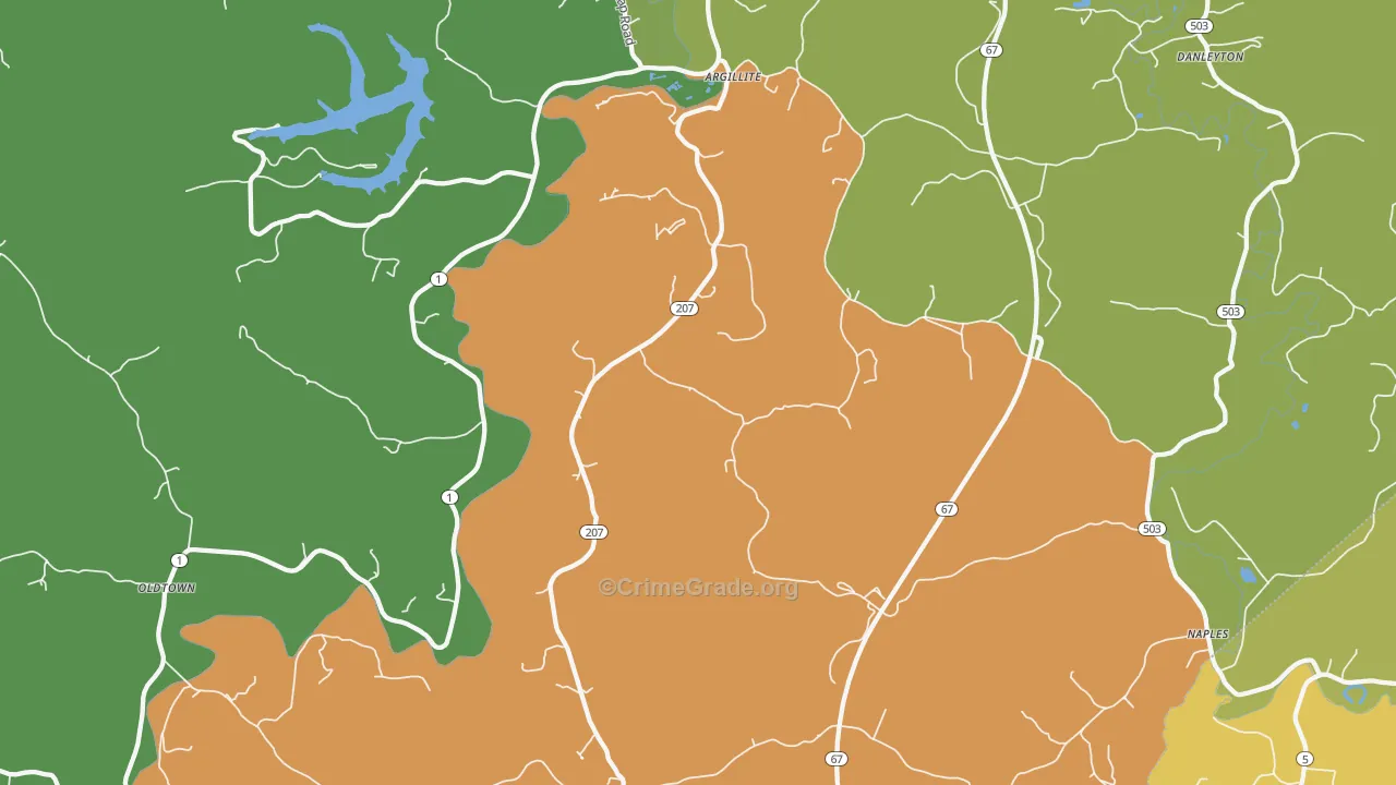 41121, KY Map of Vehicle Theft Rates