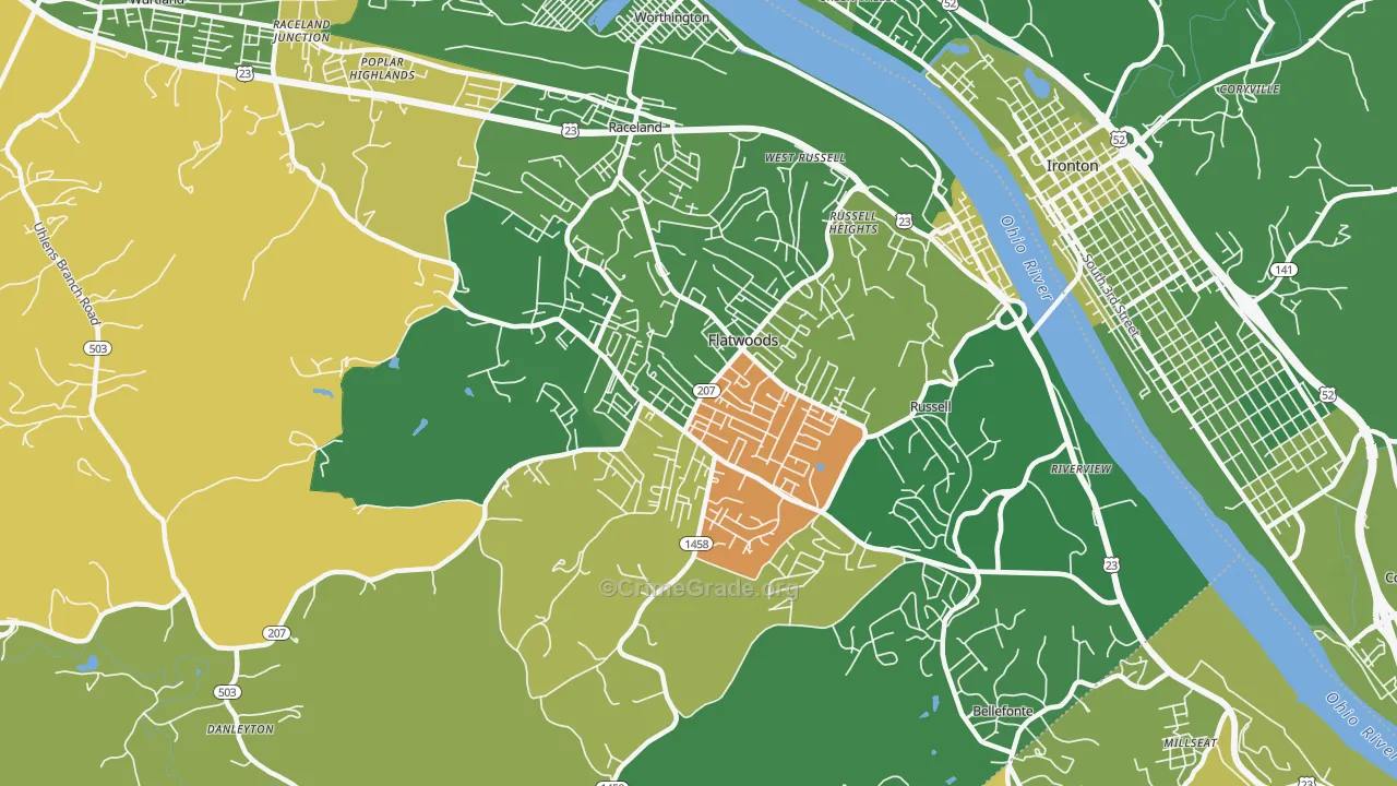 41139, KY Map of Vehicle Theft Rates