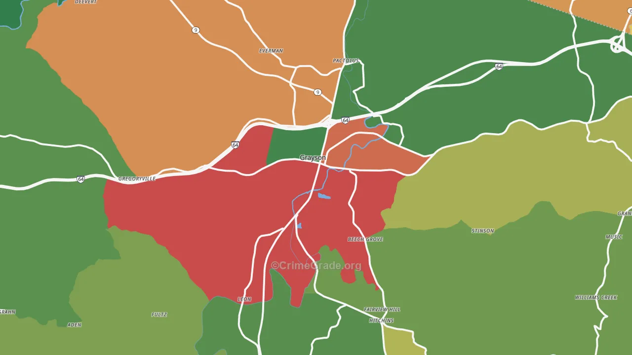 41143, KY Map of Vehicle Theft Rates