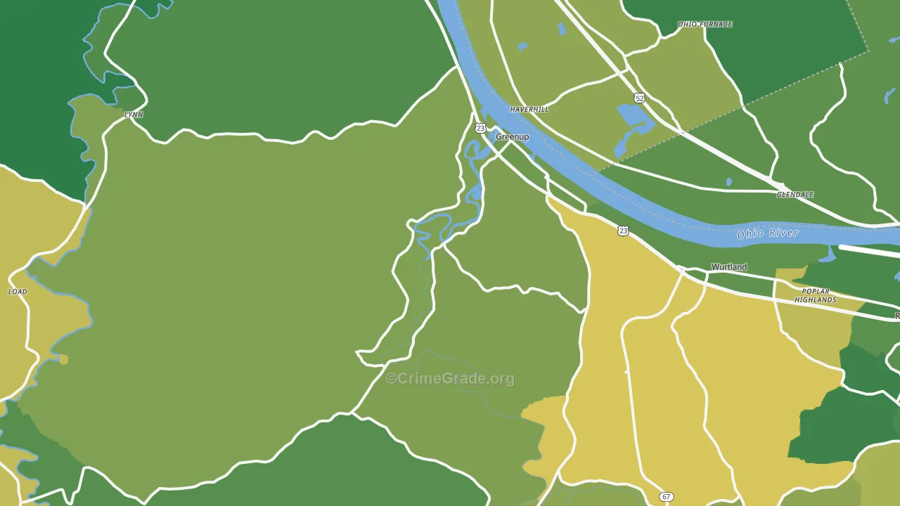 41144, KY Map of Vehicle Theft Rates