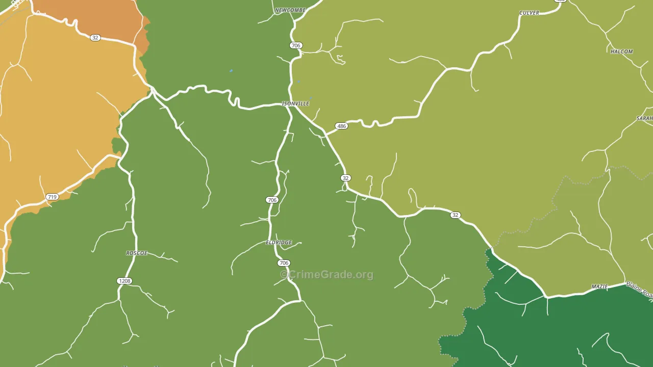41149, KY Map of Vehicle Theft Rates