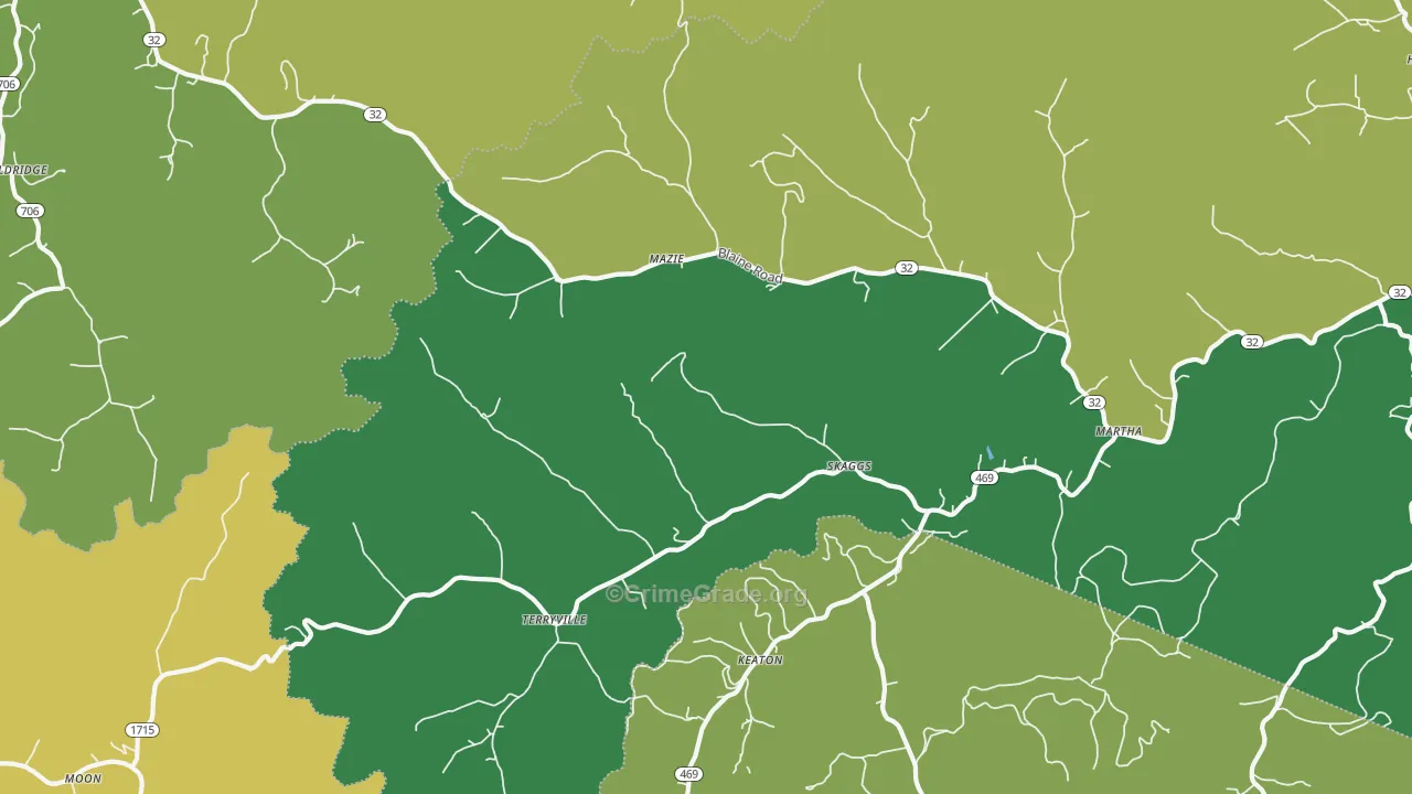 41159, KY Map of Vehicle Theft Rates