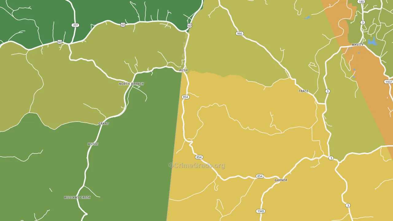 41168, KY Map of Vehicle Theft Rates