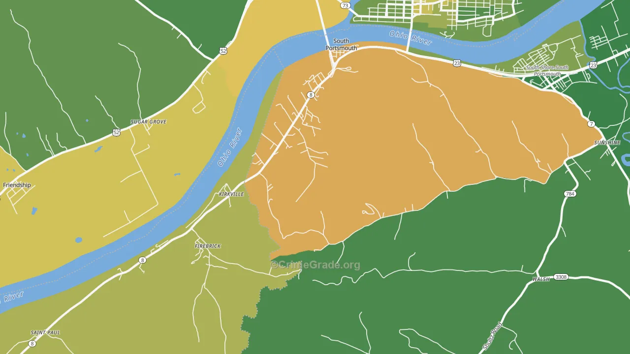 41174, KY Map of Vehicle Theft Rates