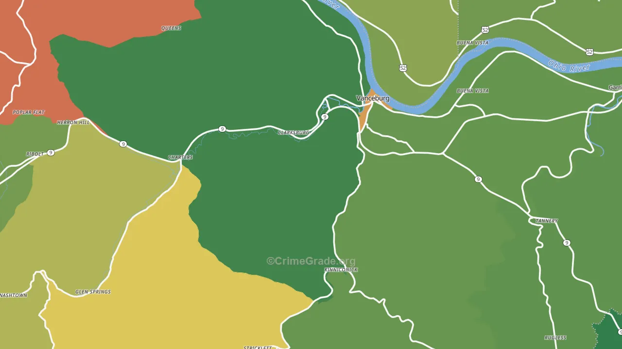 41179, KY Map of Vehicle Theft Rates