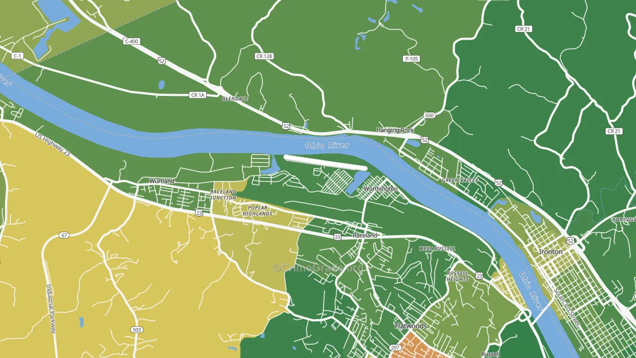 41183, KY Map of Vehicle Theft Rates