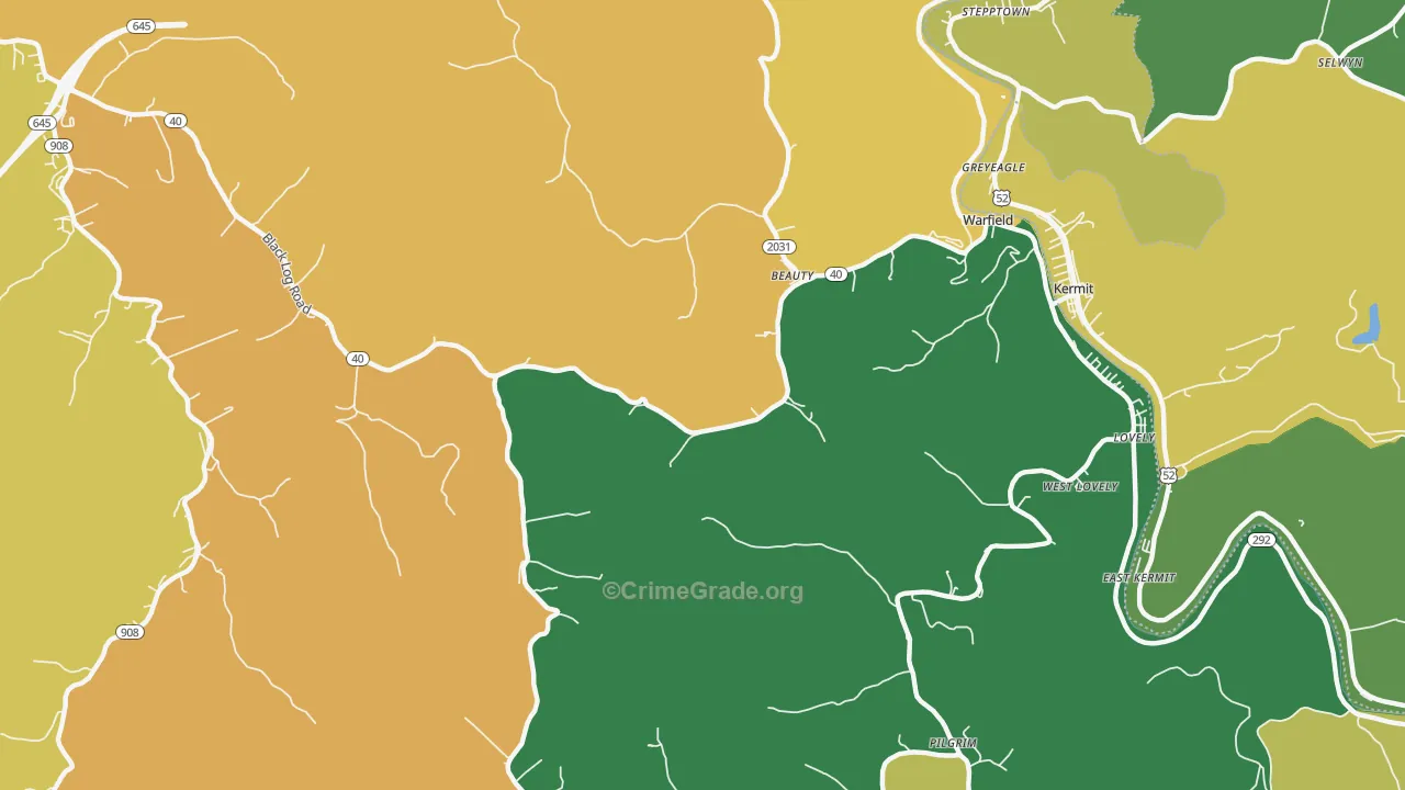 41203, KY Map of Vehicle Theft Rates