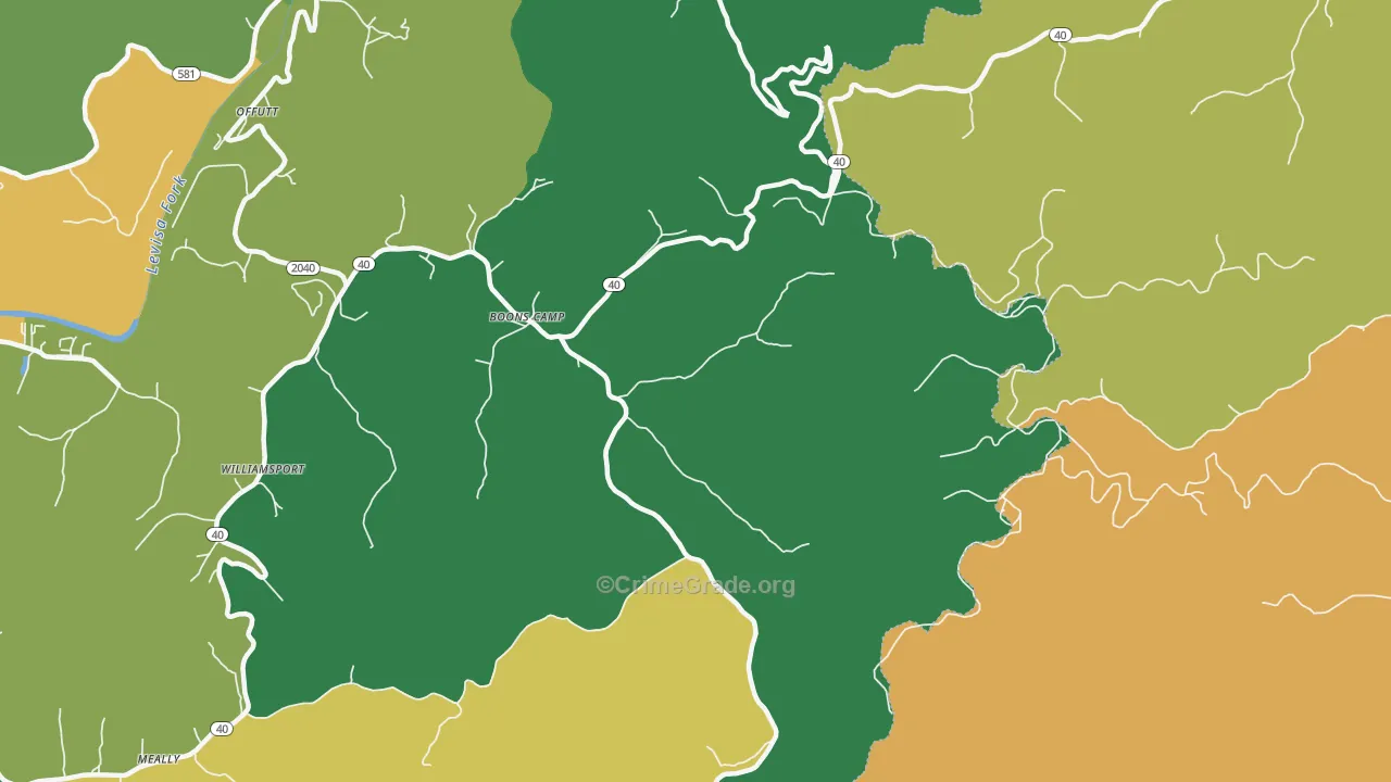 41204, KY Map of Vehicle Theft Rates