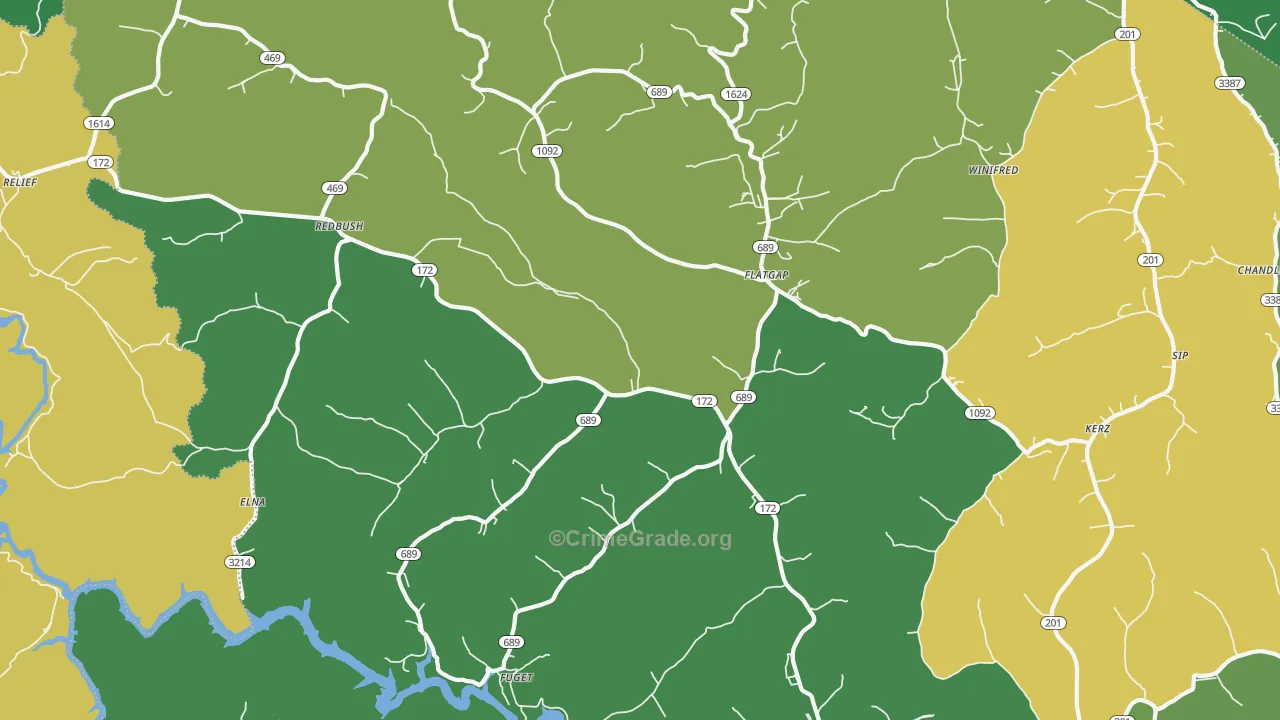 41219, KY Map of Vehicle Theft Rates