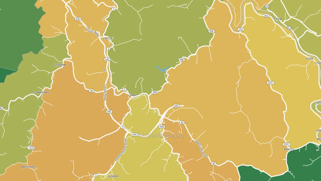 41224, KY Map of Vehicle Theft Rates