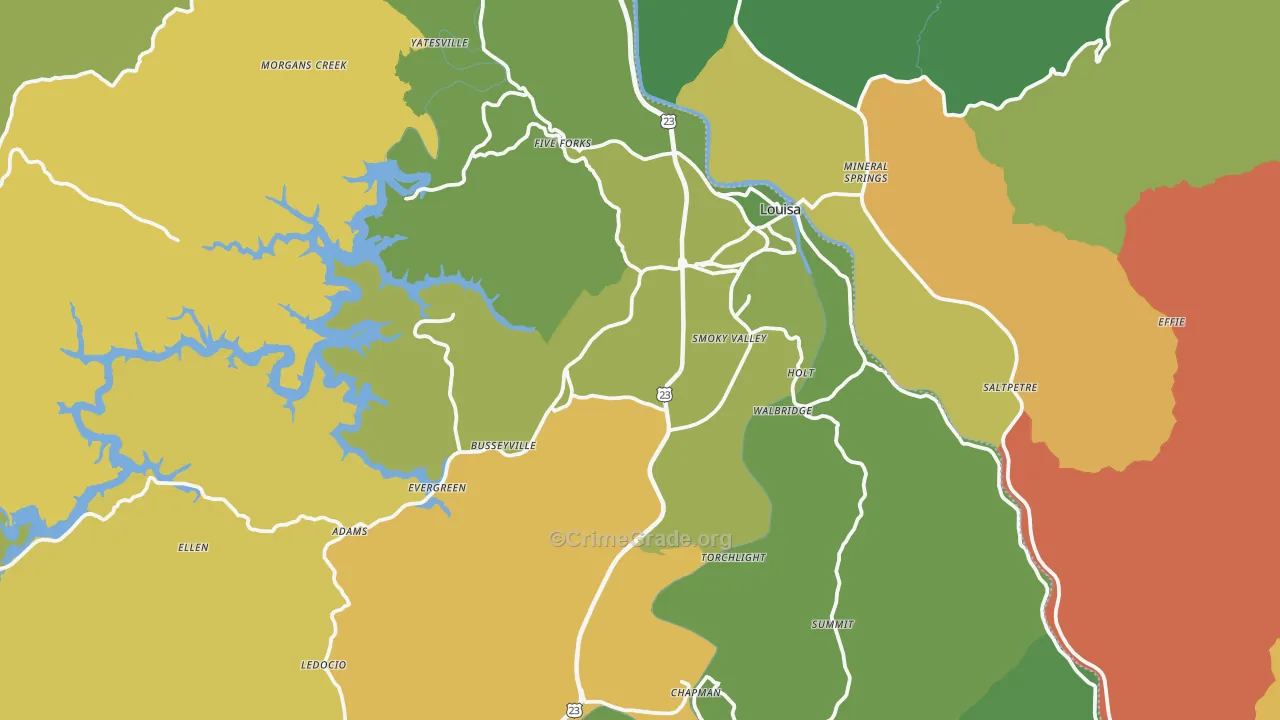 41230, KY Map of Vehicle Theft Rates
