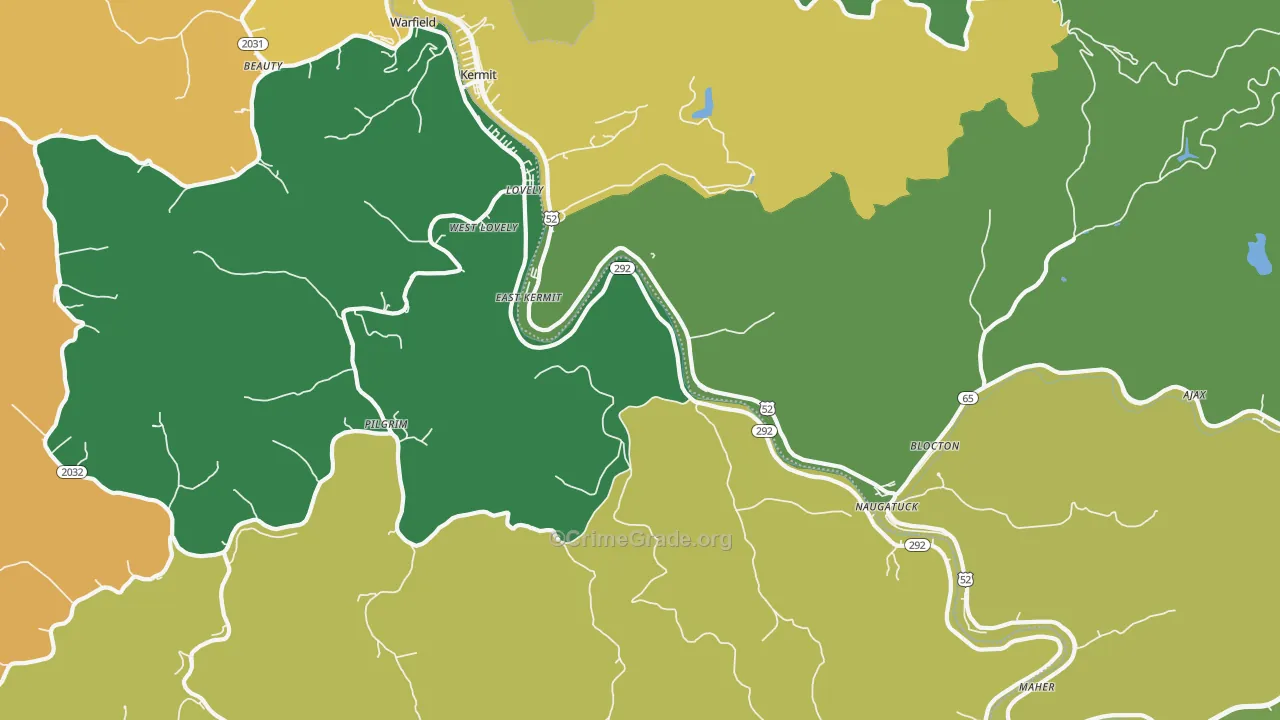 41231, KY Map of Vehicle Theft Rates