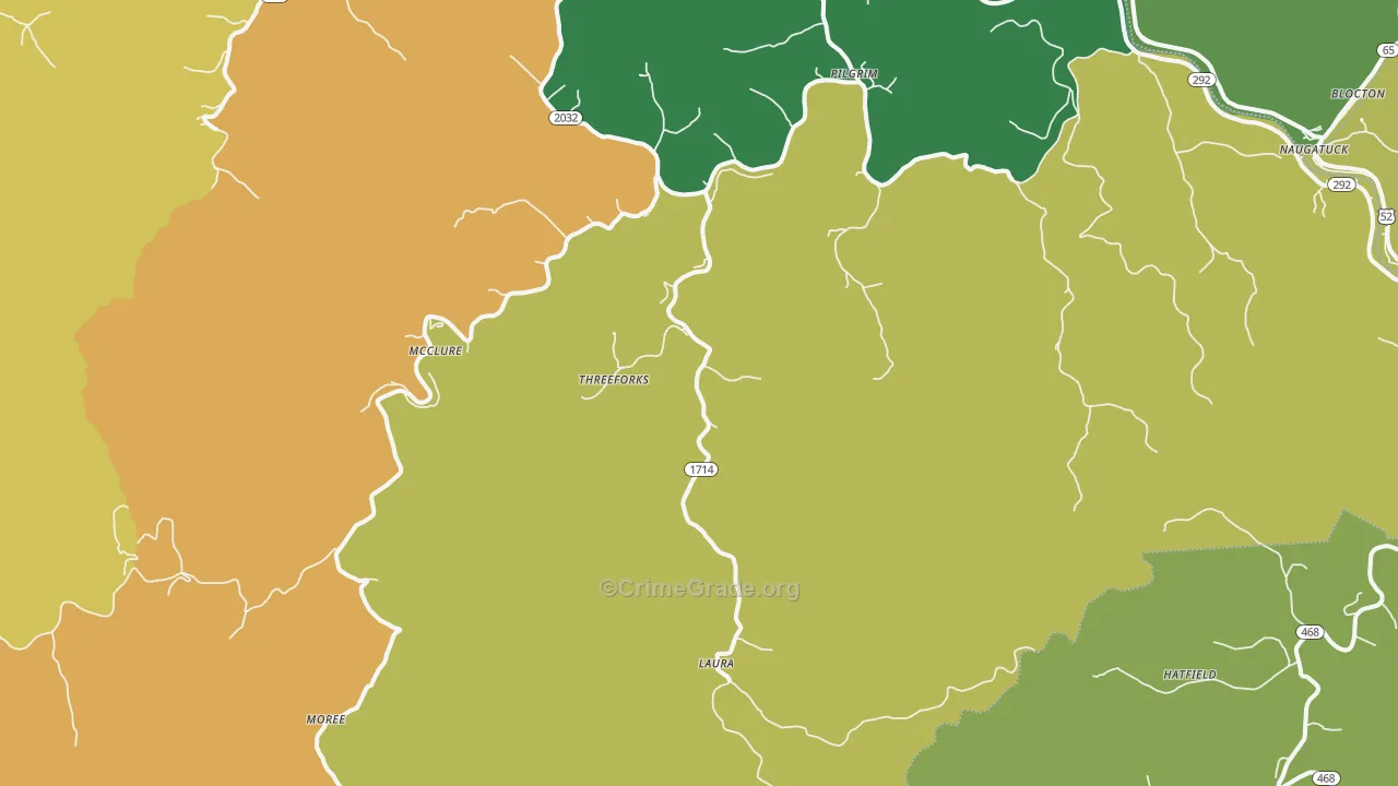 41250, KY Map of Vehicle Theft Rates