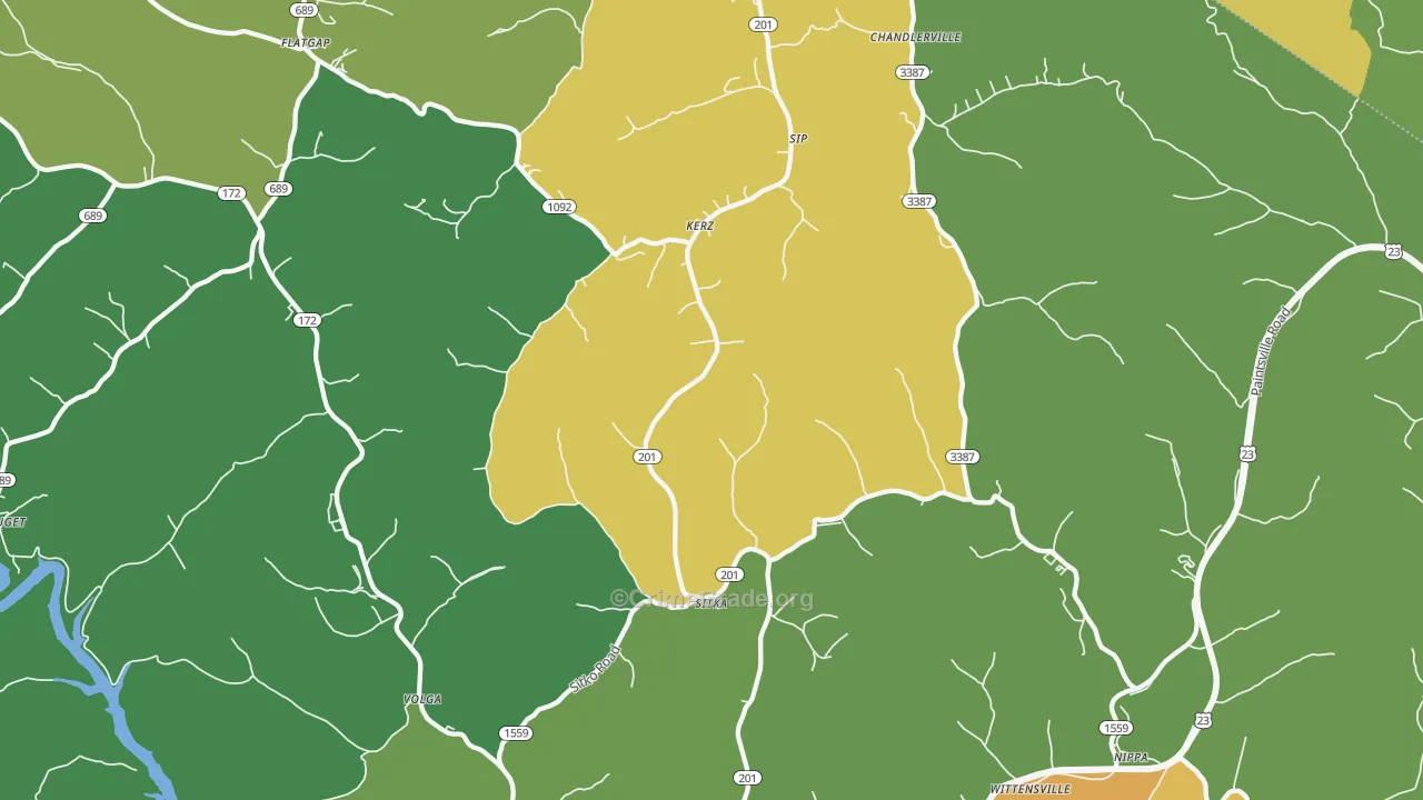 41255, KY Map of Vehicle Theft Rates