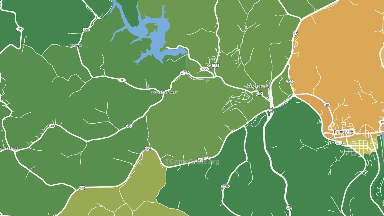 41256, KY Map of Vehicle Theft Rates