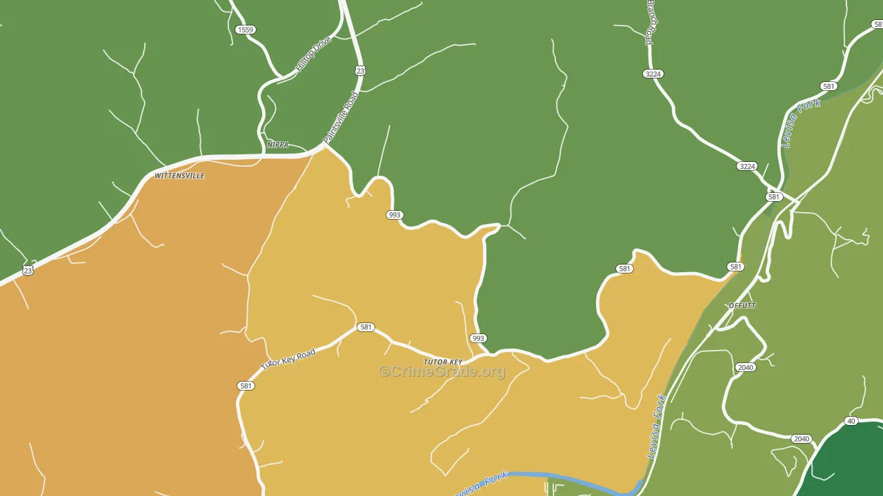 41263, KY Map of Vehicle Theft Rates