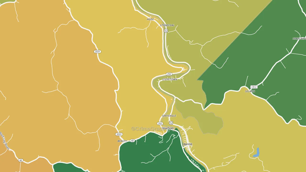 41267, KY Map of Vehicle Theft Rates