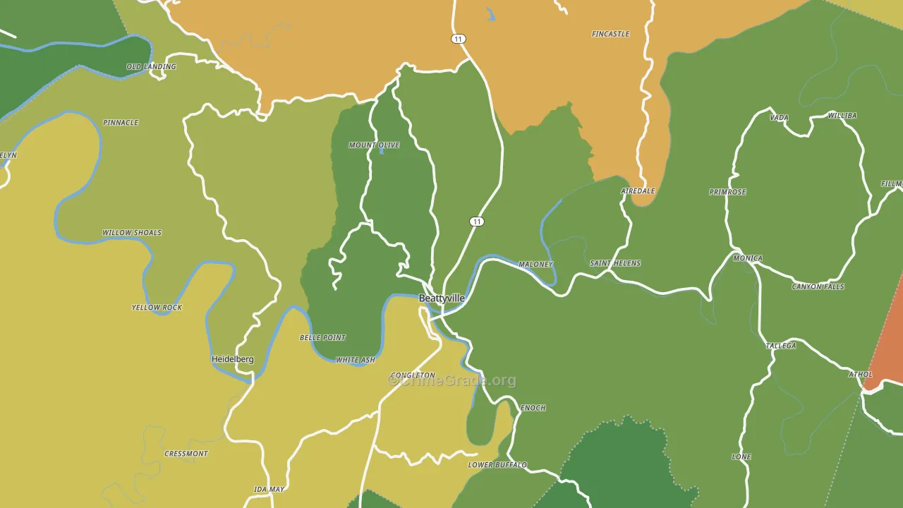 41311, KY Map of Vehicle Theft Rates
