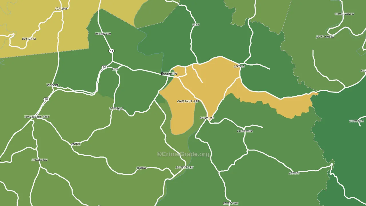 41314, KY Map of Vehicle Theft Rates