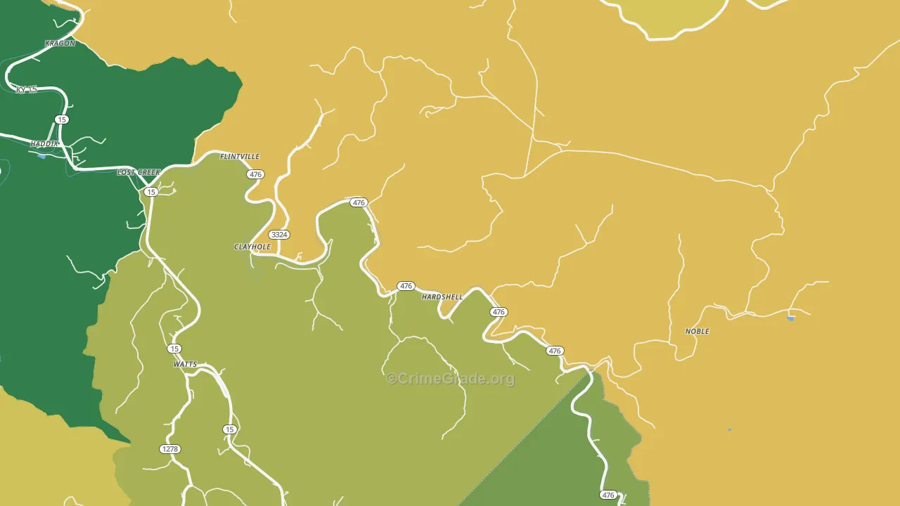 41317, KY Map of Vehicle Theft Rates
