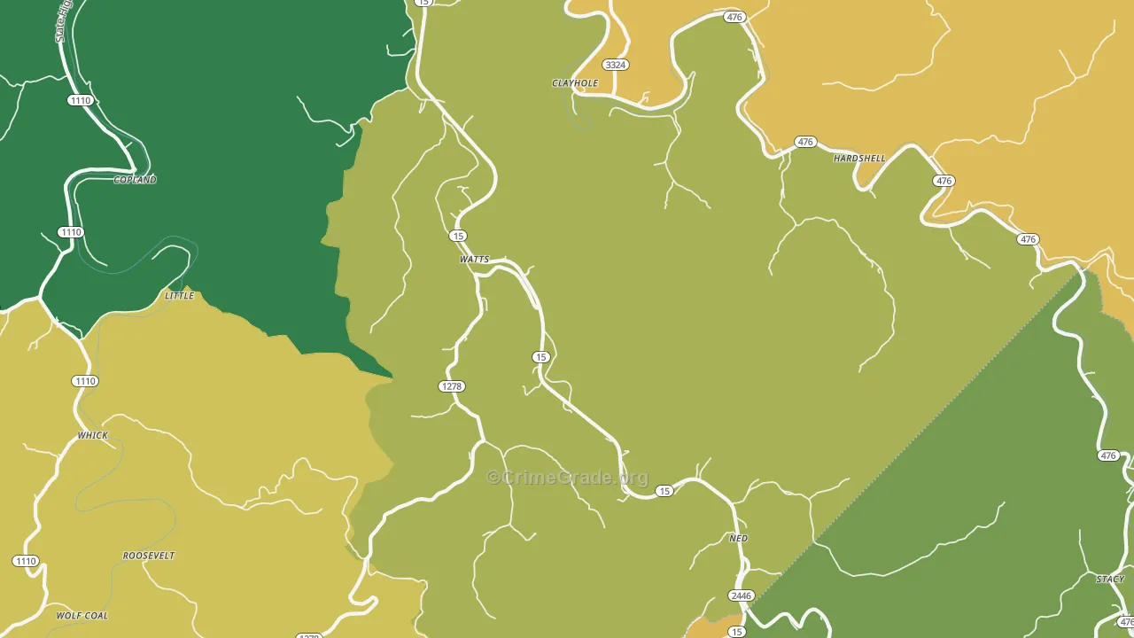 41348, KY Map of Vehicle Theft Rates