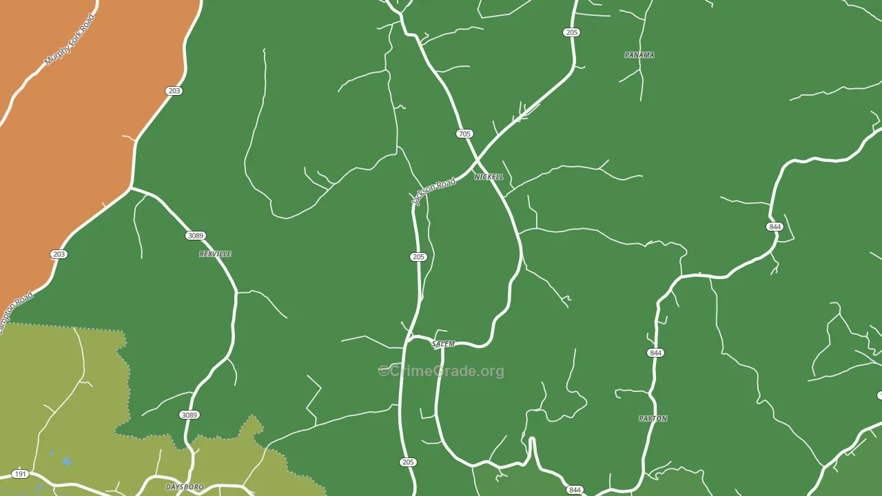 41352, KY Map of Vehicle Theft Rates