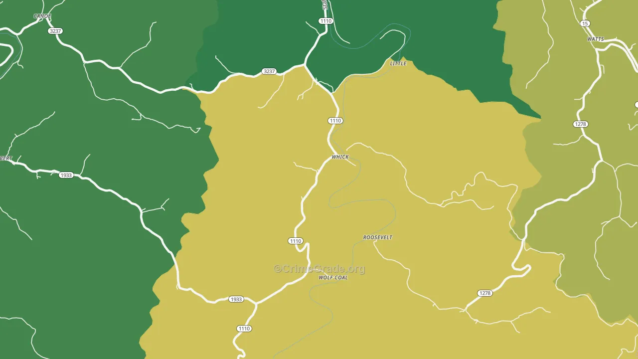 41390, KY Map of Vehicle Theft Rates