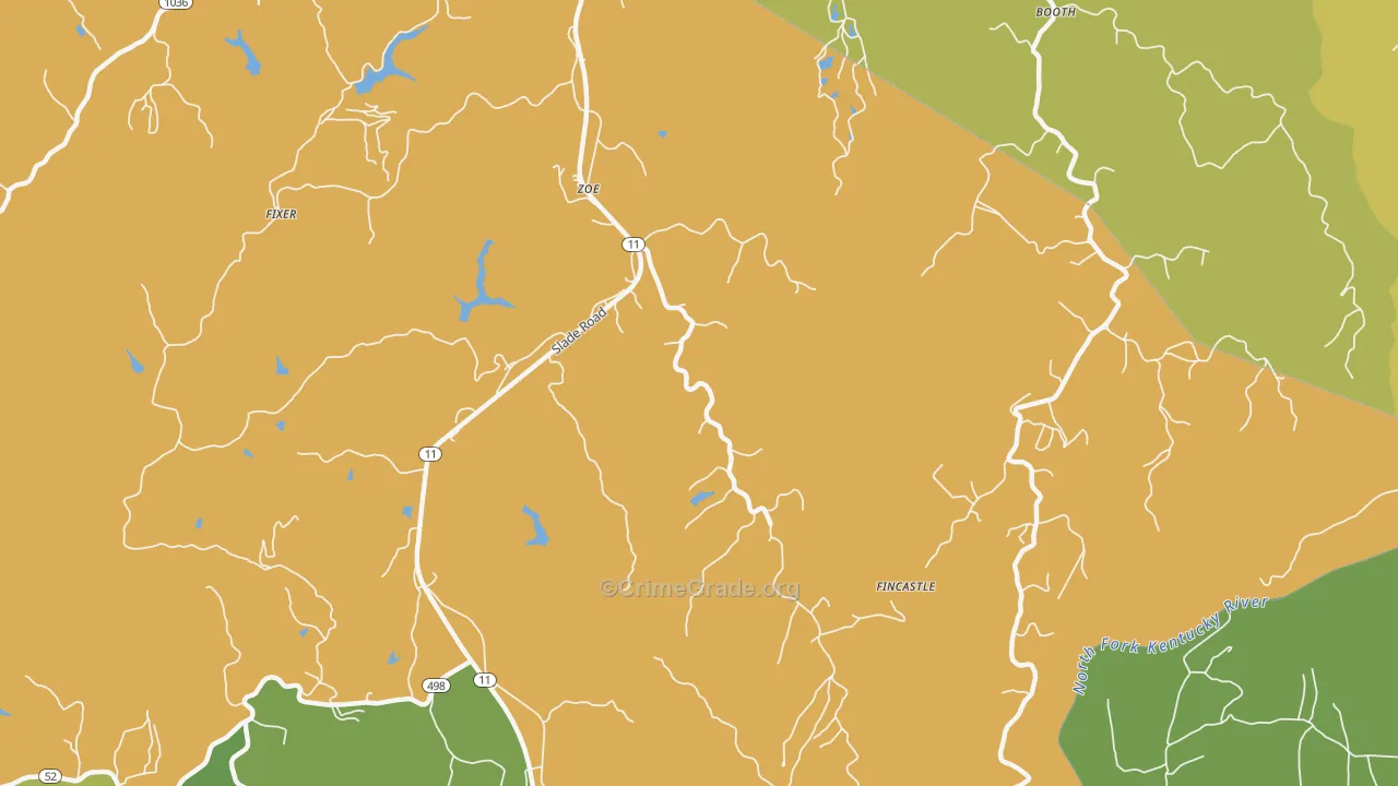 41397, KY Map of Vehicle Theft Rates