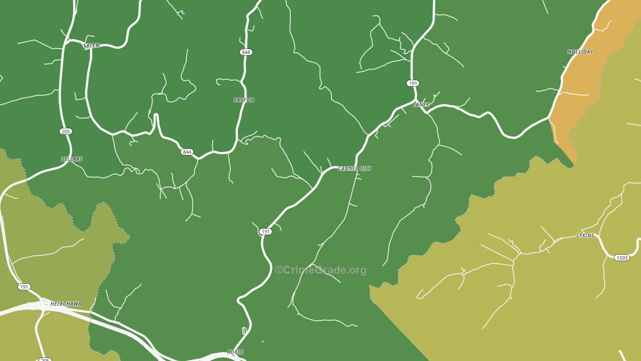 41408, KY Map of Vehicle Theft Rates