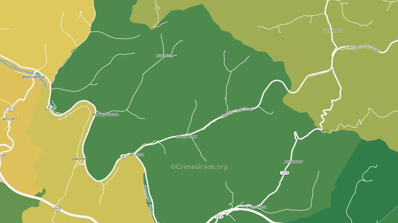 41513, KY Map of Vehicle Theft Rates
