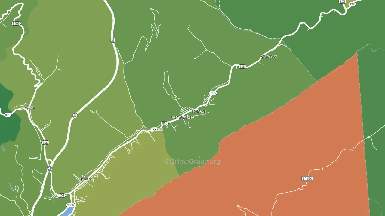 41517, KY Map of Vehicle Theft Rates