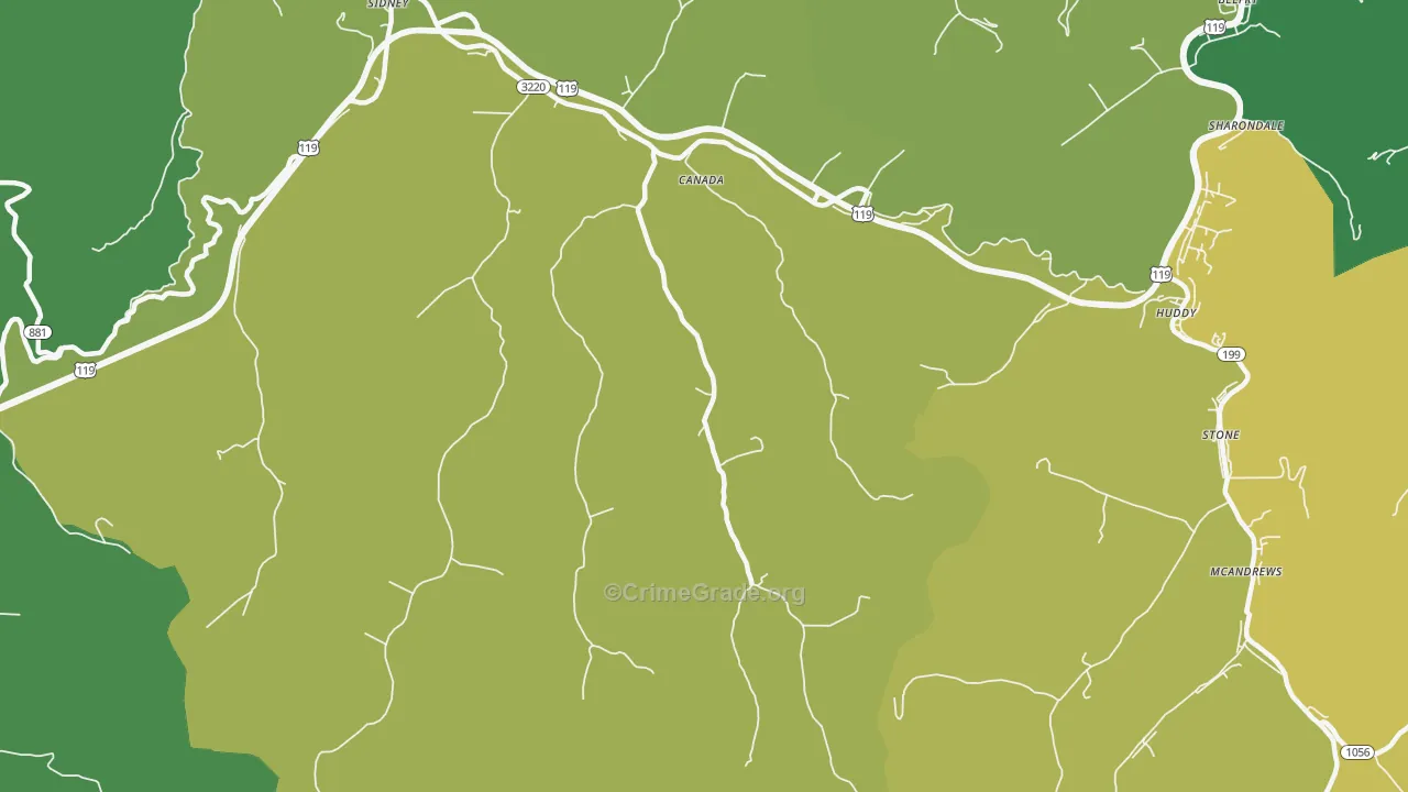 41519, KY Map of Vehicle Theft Rates