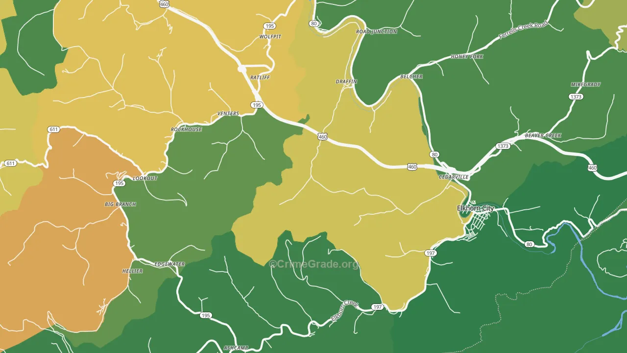 41522, KY Map of Vehicle Theft Rates