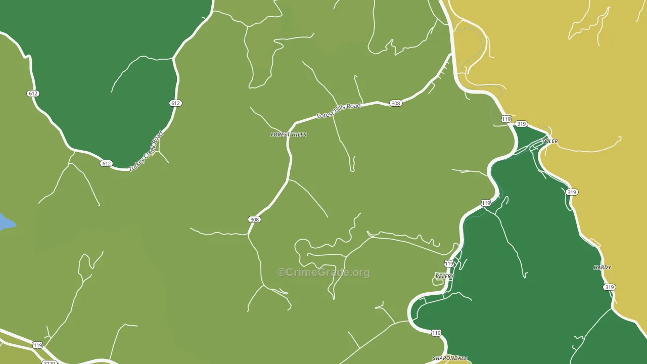 41527, KY Map of Vehicle Theft Rates