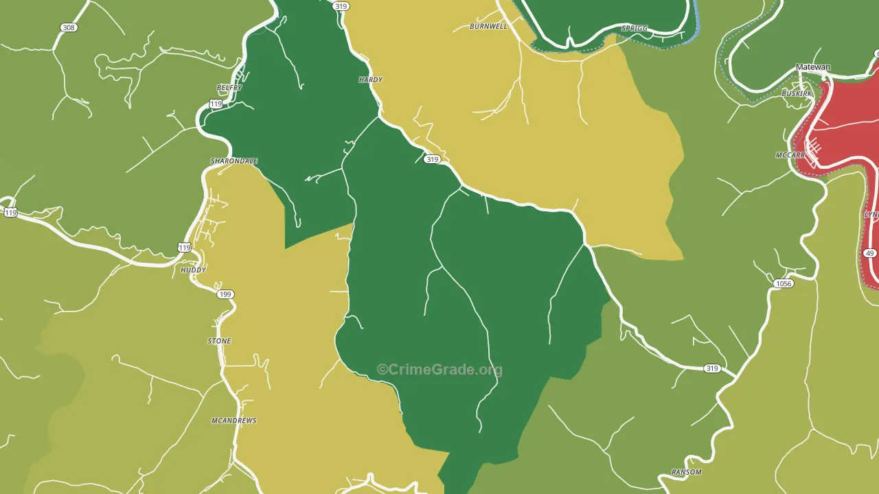 41531, KY Map of Vehicle Theft Rates