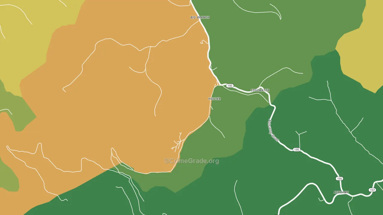 41534, KY Map of Vehicle Theft Rates