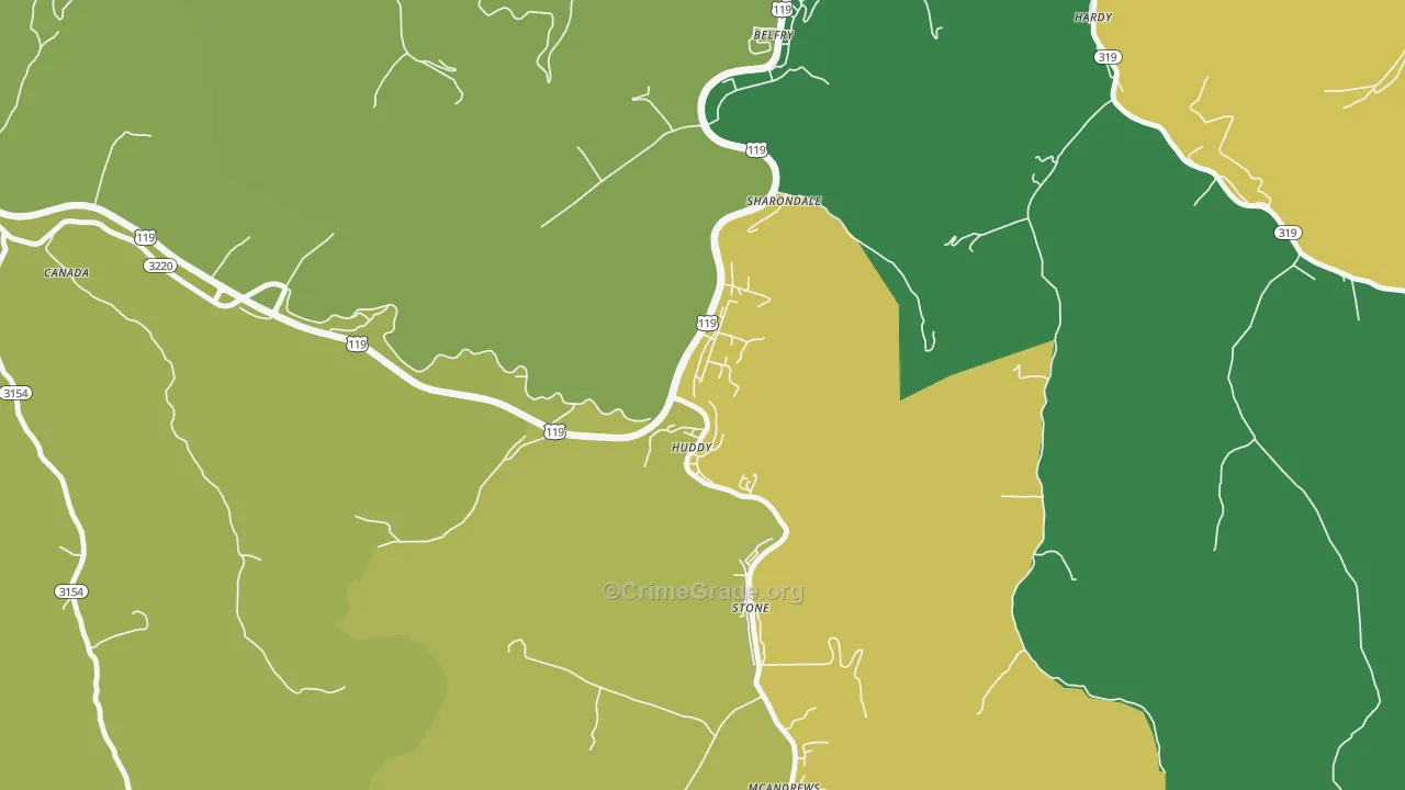 41535, KY Map of Vehicle Theft Rates