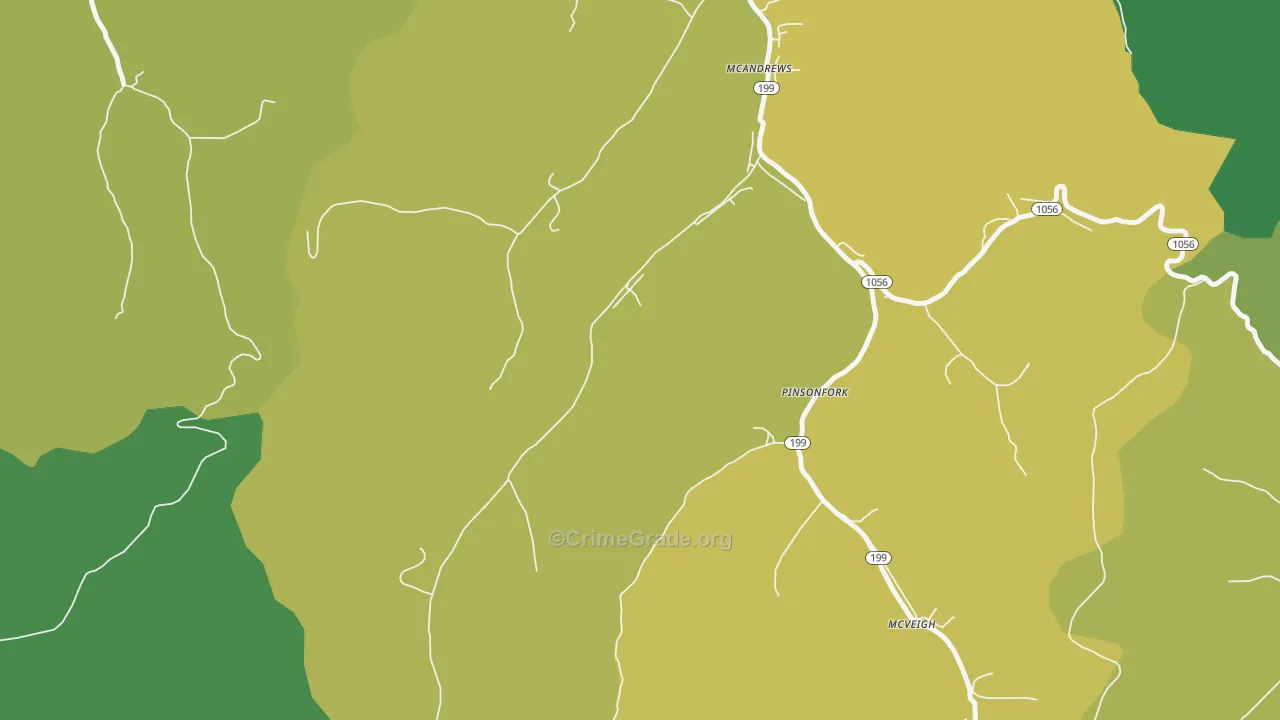 41543, KY Map of Vehicle Theft Rates