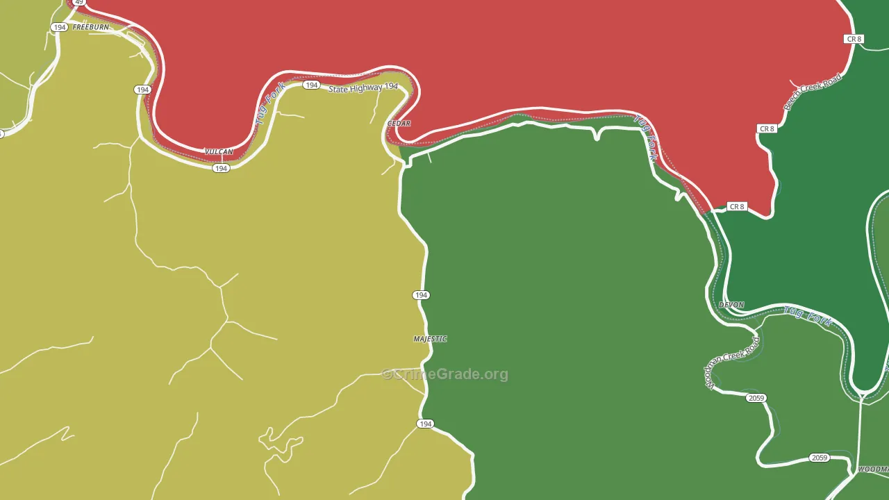 41547, KY Map of Vehicle Theft Rates