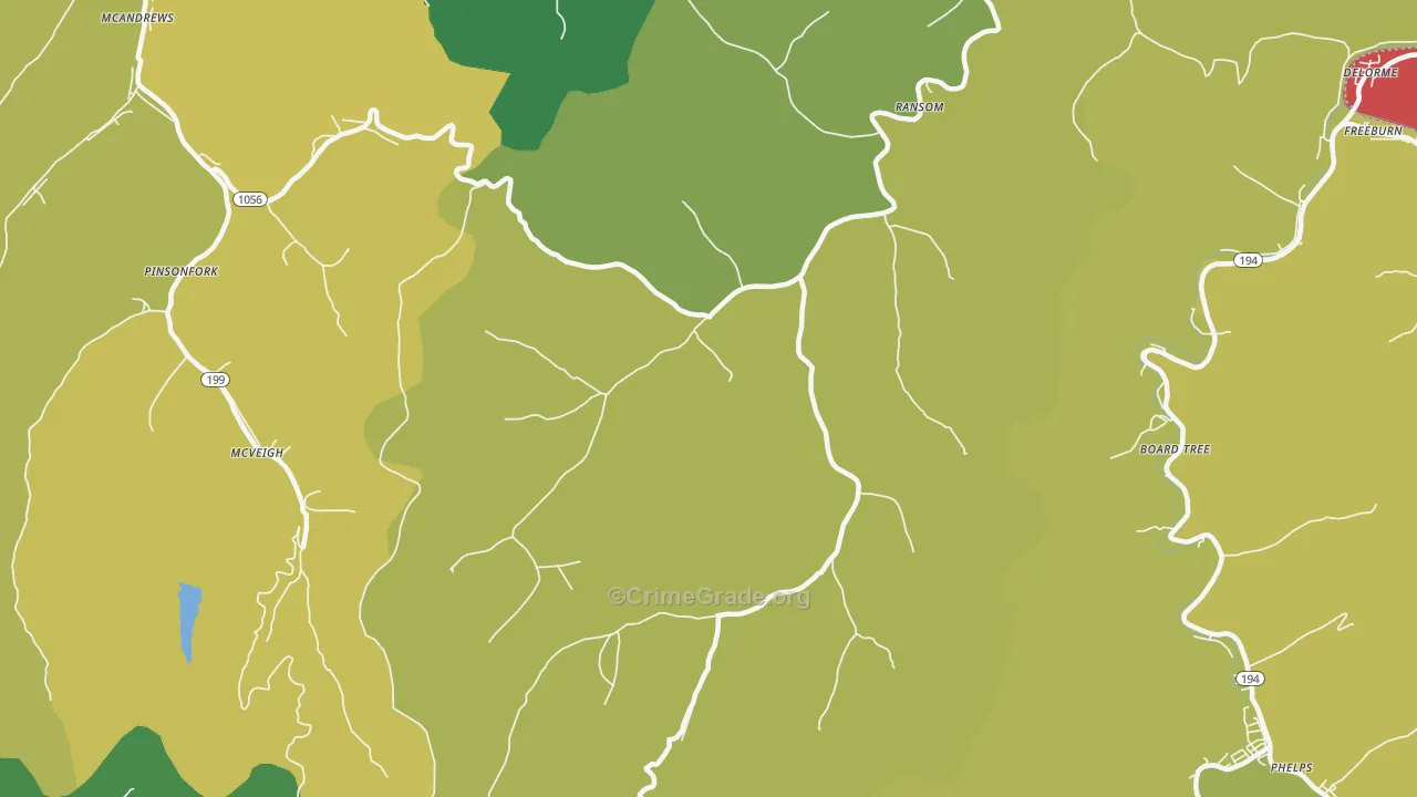 41558, KY Map of Vehicle Theft Rates
