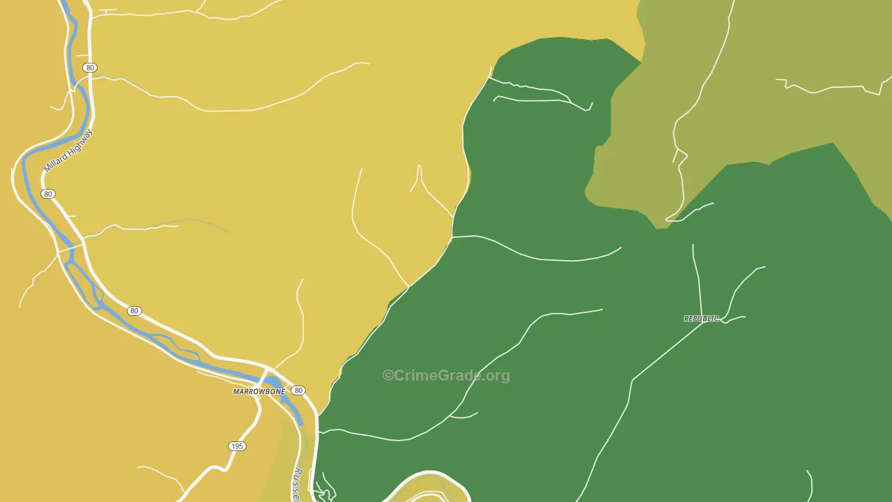 41559, KY Map of Vehicle Theft Rates