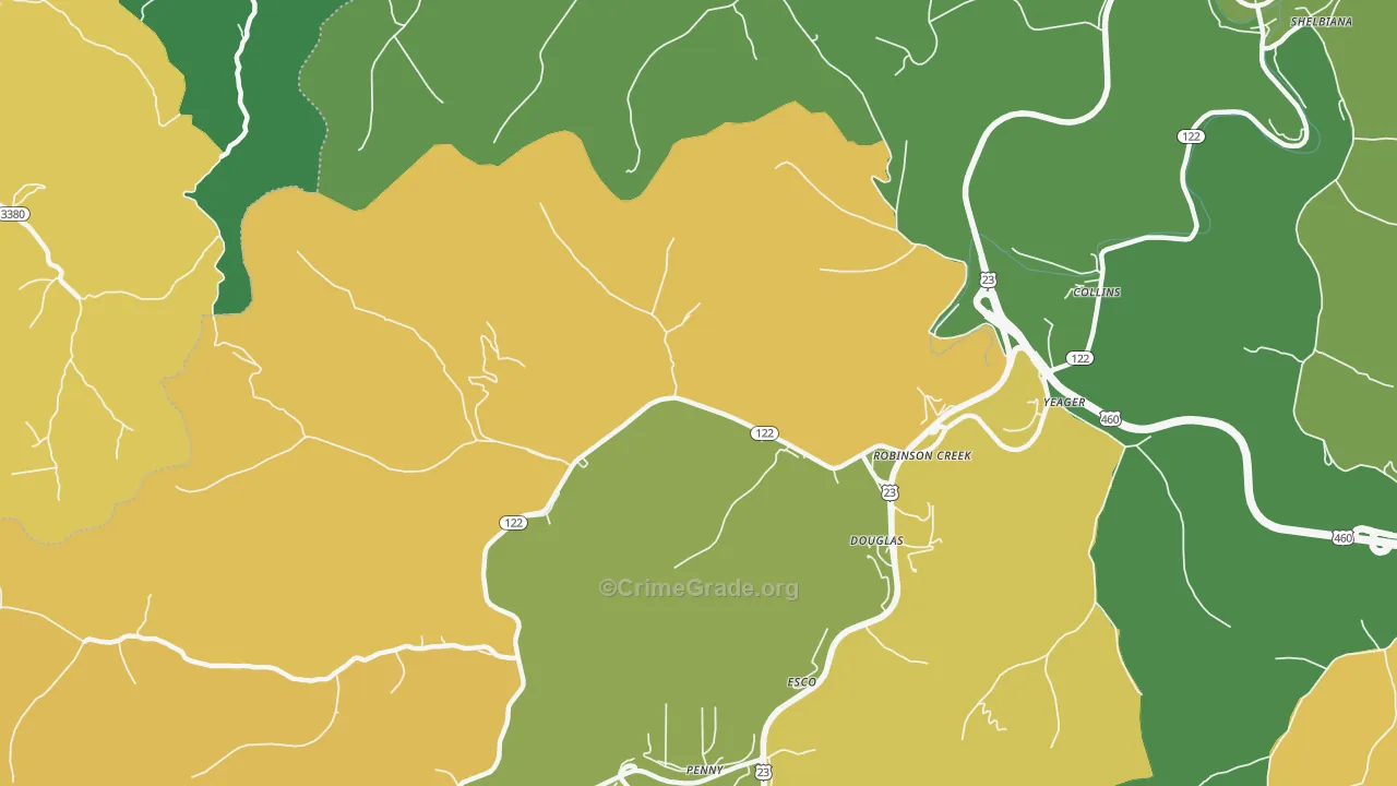 41560, KY Map of Vehicle Theft Rates