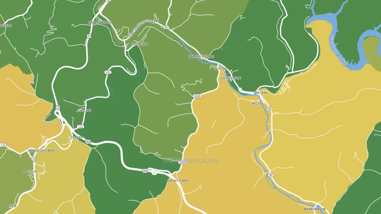 41562, KY Map of Vehicle Theft Rates