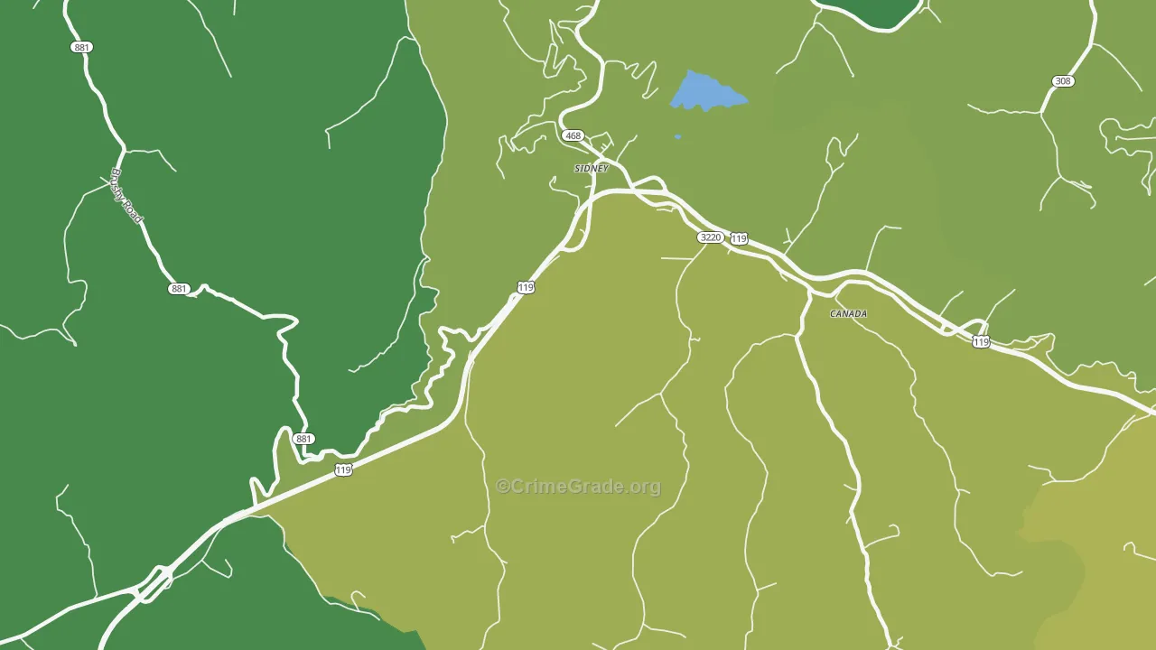41564, KY Map of Vehicle Theft Rates