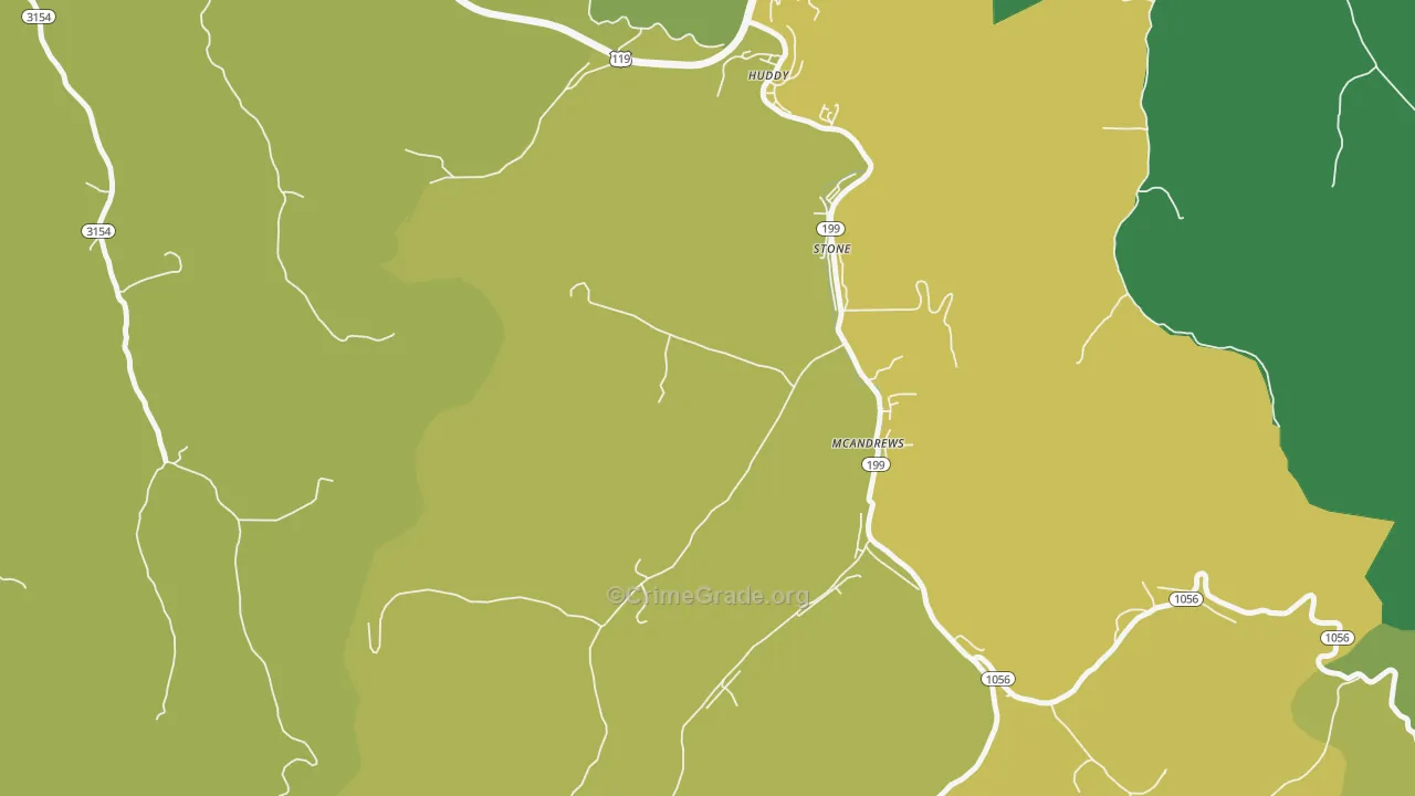 41567, KY Map of Vehicle Theft Rates