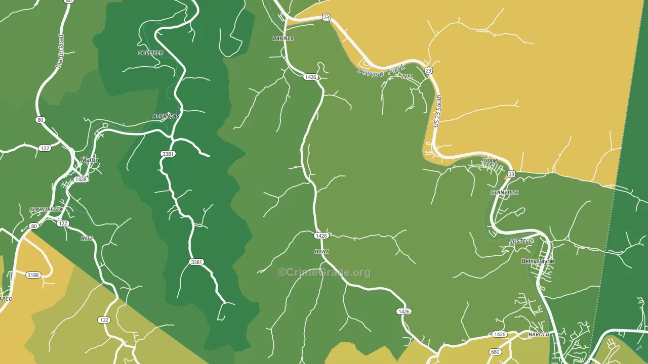 41603, KY Map of Vehicle Theft Rates