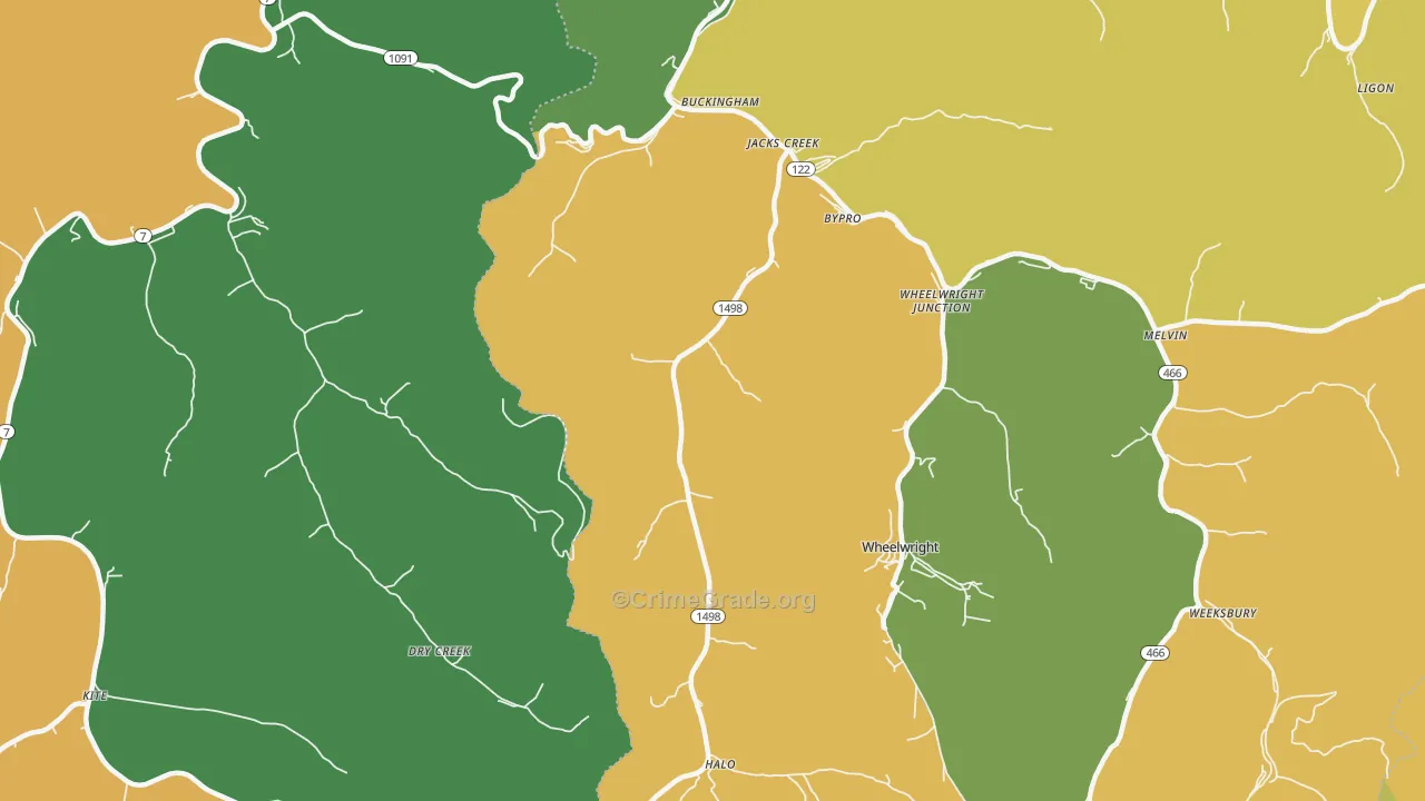 41606, KY Map of Vehicle Theft Rates