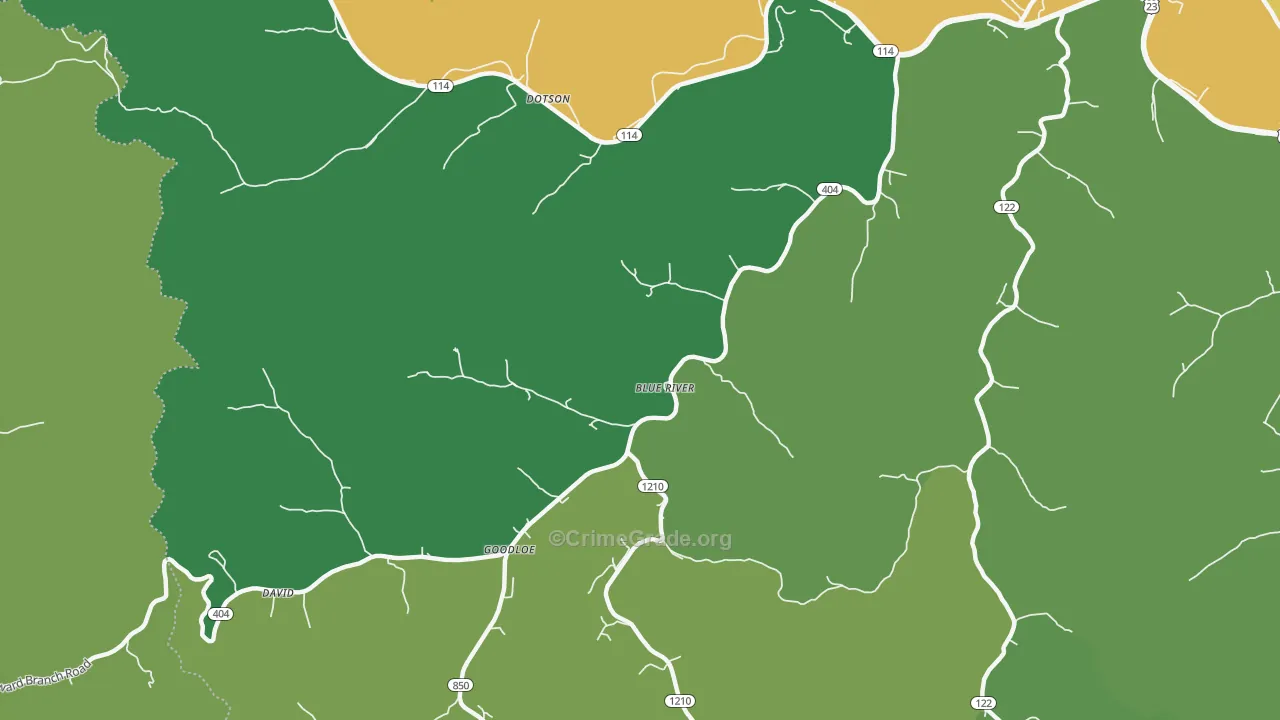 41607, KY Map of Vehicle Theft Rates