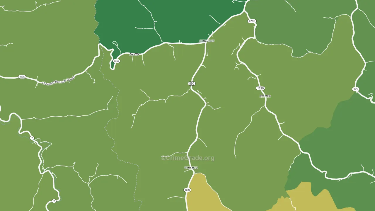 41616, KY Map of Vehicle Theft Rates