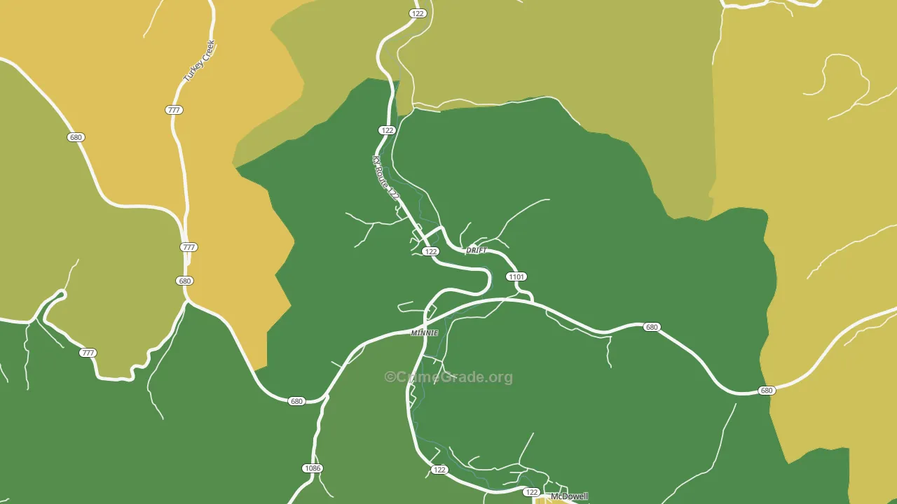 41619, KY Map of Vehicle Theft Rates